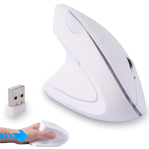 Ratón inalámbrico ergonómico vertical que alivia la tensión de la muñeca para zurdos en PC