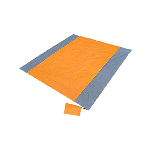 Orange Sand Free Beach Mat - Waterproof, Lightweight, Foldable, Portable, Oversize Picnic Blanket - 79 x 83Inch