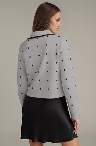 Polka Dots Cardigan Women Elegant Button Down Open Front Collar Knit Sweater Jackets 2025 Causal Fall Coats Tops2