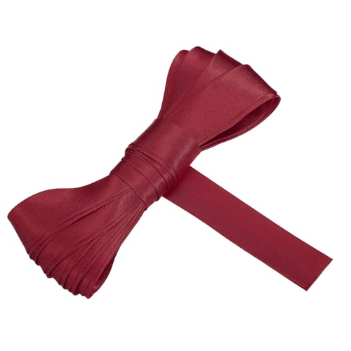 MECCANIXITY Ruban Biais Replié 3/4 po x 5,5 vg Satin, Noir Rouge