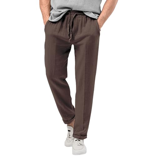 Pantalones Holgados para Hombre, Pantalones Casuales de Estar por casa con Cintura elástica, de algodón cómodos para Uso Diario y relajación.