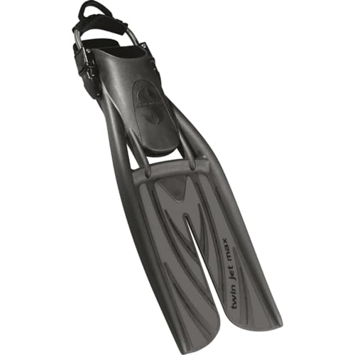 ScubaPro Twin Jet Max Scuba Diving Fins - Black/Graphite Medium (8-10)