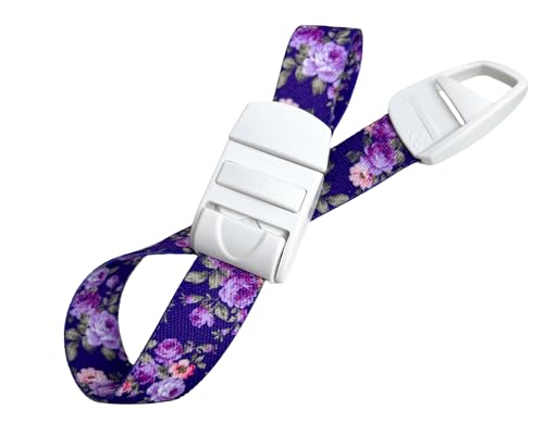 ROLSELEY Medical Nurse Tourniquet with VIOLET/PURPLE FLOWERS FLORAL Pattern with ABS Plastic Buckle Latex Free Elastic Band Perfect for Doctors Nurses - Image 2