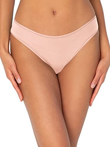 Smart & Sexy Women's Naked No-Roll, No Pinch Underwear Packs, Women's Thongs And Women's Bikini Panties In Our Softest Fabric Ever! Blushing Rose/Black S/M #TOP3