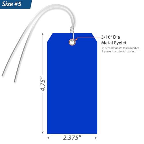 Etiquetas de plástico azul SmartSign con cable preconectado, 4.75x2.36 pulgadas 5