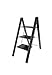 Sgabello Scaletta Sottile e Compatta in Alluminio Anodizzato Nero Svelt Aero Light 3 gradini. Ideale per Uso Domestico e 'Fai da te'.