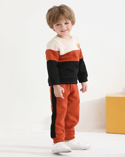 NZRVAWS Toddler Baby Boy Clothes Pullover Sweater Cute Bear Sweatsuit Pant Set Boys Fall Winter Outfit Clothing Set3