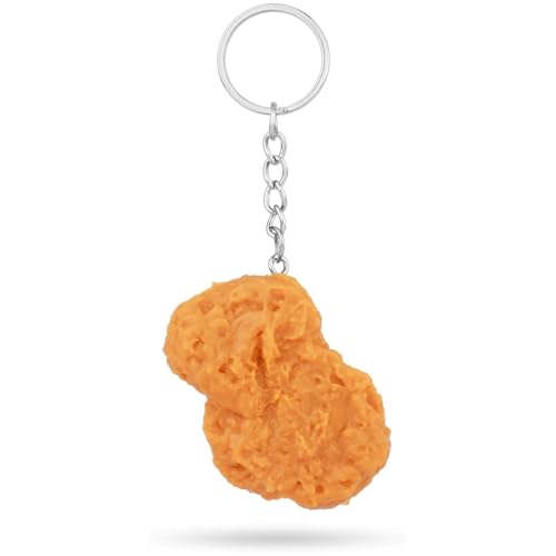 Realistic Chicken Nugget Keyring,Novelty Funny Simulation Chicken Keyrings,Creative and Funny Food Keychain,Fun Keyring Gift for Kids,for Suitcases,Handbag,Purse,Car Keys,Pendant Hanging Ornament.