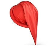 Sombreros de Enano, Gorro de Gnomo Adulto, Elfo Sombreros Puntiagudos, Accesorios de Disfraz de Enano para Carnaval Fiestas Juegos de Rol (Rojo-D)