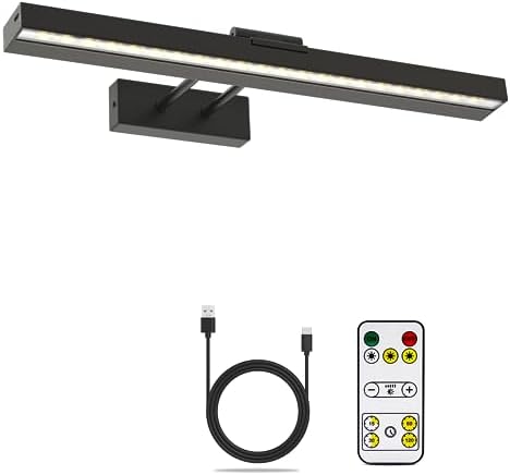 Eclairage Tableau VIGMOJ Lampe D'image, Sans Fil, Avec Télécommande, 19,7 Pouces, LED, Rechargeable, Avec 3 Modes D'éclairage Pour Peindre Luminaire Et Eclairage