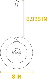 Lodge Pre-Seasoned Carbon Steel Skillet 8" Black FBA_CRS8