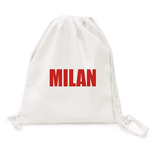 Sac shopping Milan Italie rouge en toile à cordon idéal pour vos escapades en ville