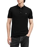 AllSaints Men's Mode Merino ss Branded Polo, Black