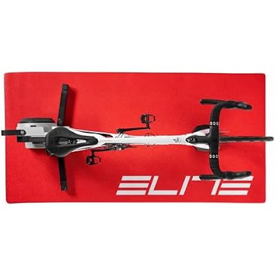 Elite Training Mat Red 180x90cm Protective Bike Trainer Mat Anti-Slip Floor Protection for Indoor Cycling Setup