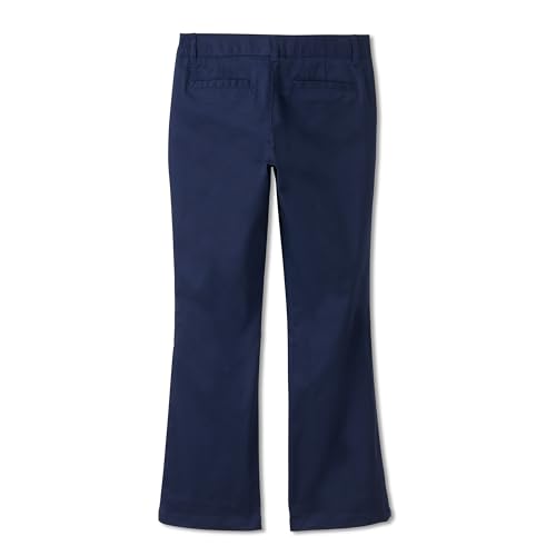 French Toast Girls' Adjustable Waistband Bootcut Stretch Twill Pant, Navy, 14 angle 2