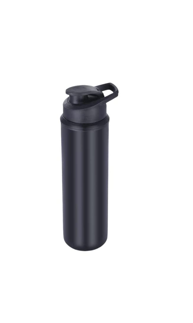 KLASSI KICHEN Stainless Steel 750 ML Water Bottle for fridge/School/Outdoor/Gym/Home/office/, Leak Proof And BPA Free(BLACK COLOUR, SET OF 1, 750 ML)