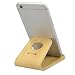 Produktbild kalibri Handy Halterung Smartphone Ständer - Universal Halter kompatibel mit iPhone Samsung iPad Tablet u.a. - Tisch Stand Dock in Echtholz Hellbraun