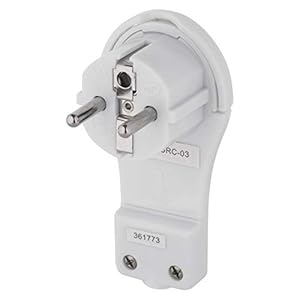 EMOS extraflacher Winkelstecker, Flacher Schutzkontaktstecker mit Lasche, Flachstecker/Schukostecker/Eurostecker mit Klappgriff, P0066-EMOS