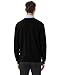 QUALFORT Men's Black Cardigan V-Neck Casual Button Up 100% Cotton Sweaters with Pockets Black Medium