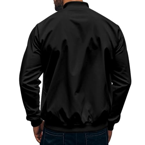 evzosrz Men's Bomber Jackets Lightweight Full Zip Up Casual Windbreaker Water Resistant Fall Winter Sports Coat Outerwear3
