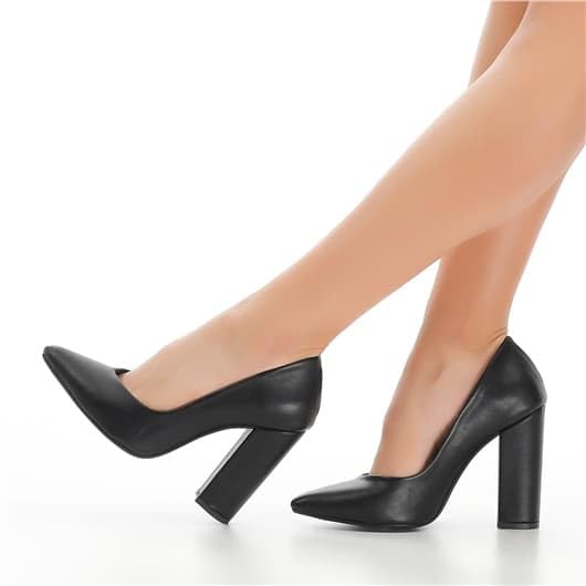 Monrovia Women's Pointed Toe Pumps Chunky Heels High Comfortable Slip on Wedding Party Closed Toe Dress Shoes2