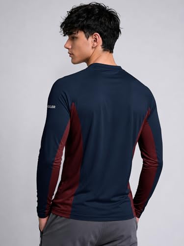 Image of EYEBOGLER Men's Full Sleeve Round Neck Activewear T-Shirt | Dry Fit Sports Top for Gym, Running & Training | Breathable Stretch Fabric | Athletic Fit for Workout & Outdoor Activities