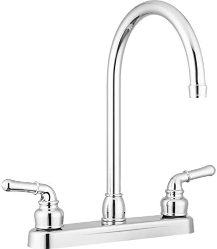 Pacific Bay Lynden Modern High Arc Kitchen Sink Faucet - Metallic Plating Over ABS Plastic - Chrome Plating
