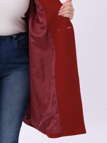 Image of Agnes Orinda Women Plus Size Lapel Double Breasted Belted Winter Coats