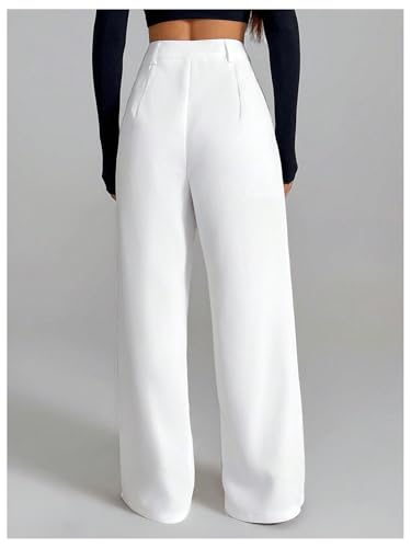 SOLY HUX Women's Wide Leg Dress Pants High Waisted Pleated Loose Work Office Trousers2