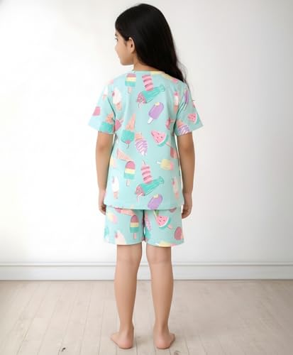 Image of ANTHRILO Sleepwear Shorts Set for Girls| Material: 100% Pure Cotton | Fabric: Skin-Friendly, ensuring a Soft Touch on Delicate Skin| Fit: Regular |Age Range: Suitable for Girls Aged 0-14 Years