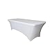 Party Set Go Fitted Spandex Wedding Table Cover 8 ft feet Rectangular Stretch Tablecloth Polyester Blended Fabric Wrinkle Free Cover for Banquet, Events, Trade Shows and Parties