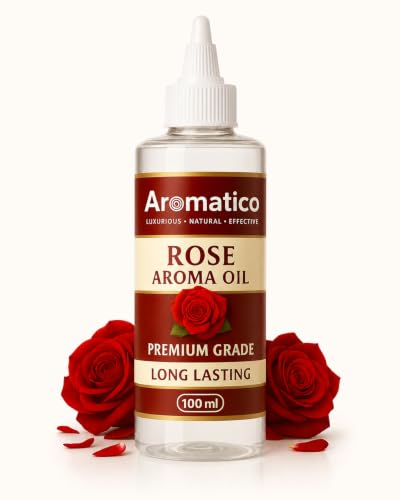 Image of AROMATICO Pure Rose Diffuser Oil with Long-Lasting Fragrance for Homes, Offices & Showrooms. Ideal for Diffusers, Reed Diffusers, Air-Purifiers & Candles 100 ml