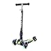 Patinete de Tres 3 Ruedas - Para niños de 5+ años - Plegable - Altura Manillar y Asas Ajustables - Tres Ruedas Iluminadas LED - Incline el Volante Hacia el Lado que Desea Cruzar (Verde y Negro)