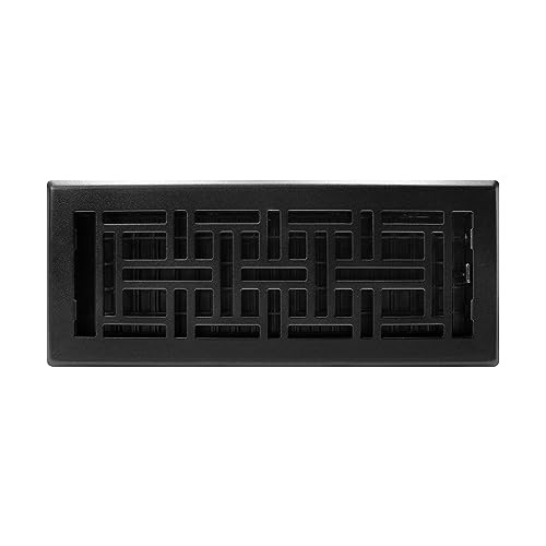 Decor Grates AJH412-BLK Oriental Floor Register, 4x12 Inches, Textured Black - Image 2