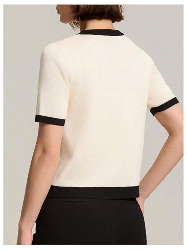 SOLY HUX Women's Short Sleeve Button Down Cardigan Summer Knit Dressy Elegant Office Sweaters Outerwear3