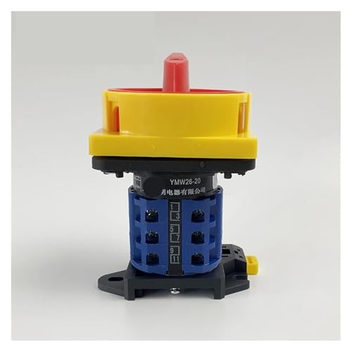 20A DIN Rail Mounted Changeover Rotary LW26GS-20/3 Rotate Power Cut-Off Knob Isolation Master 2 Positions 3 Poles Cam Switch