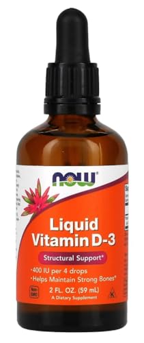 Now Foods - Vitamin D-3 Liquid | 400 IU - Hochdosiertes Vitamin D zur Unterstützung des Immunsystems - 59 ml