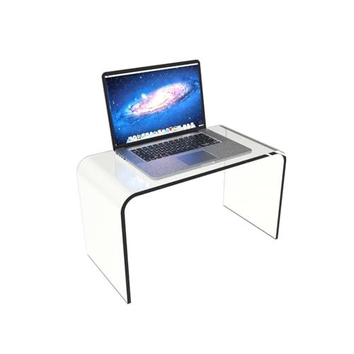 Acrylic Side Table - 14x12x24 Inch Multipurpose C Shaped End Table for Laptop, Working, Writing, or Coloring - Modern Acrylic Furniture by Lavish Home