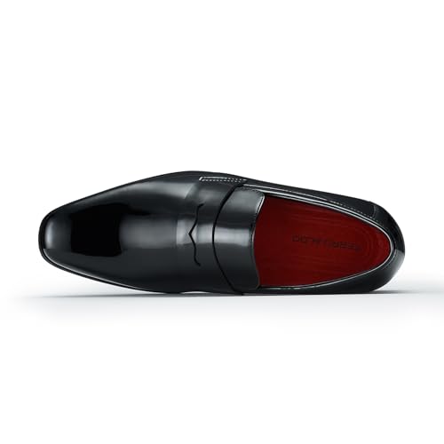 Image of Ferro Aldo Men's Classic Penny Loafers & Slip-On Dress Shoes | Woven, Floral, and Plaid Styles |