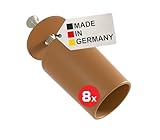 BAUHELD® Tope de persiana de 27 mm [8 unidades] – Fabricado en Alemania – Tope de tope para persianas enrollables con tornillos – Apto para láminas de persiana – marrón claro