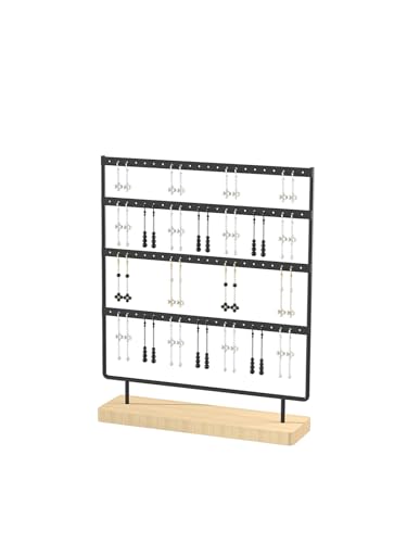 Julysky Earring Holder Organizer, Earring Stand, 4 Layers, Black