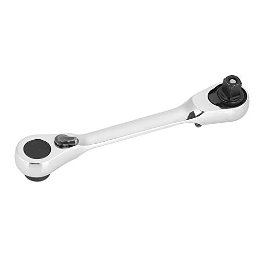 Qiilu Ratschenschlüssel 72 Bit-Ratsche Sechskant Socket Steckschlüssel für Bithalter 1/4 Zoll-Antrieb Fahrzeugwartung (107mm)