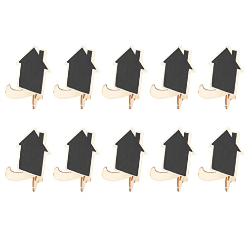NUOBESTY 10 Piezas cartel de pizarra de madera tableros tablero de la muestra póster signos de comida decoración fiesta Decoración de mesa pizarra de madera pequeña signos de pizarra Black