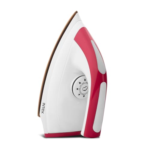 Image of Intex Glidex Glow Dry Iron 1000W | Non-Stick German Coating Soleplate | Adjustable Temperature Control | Shock Proof Body | Thermal Fuse Protection | 360 Swivel Cord for Home Use | 2 Year Warranty