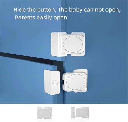 Image of SPY KIDS Right Angle Baby Safety Lock 2 Pack | No Drill Heavy Duty Adhesive | Childproof Drawer Cabinet Fridge Wardrobe Closet Door Latch | Toddler Proof Home Safety