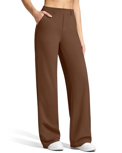 Image of G4Free EverGoing Women's Wide Leg Dress Pants Pull On Stretchy High Waisted Casual Trousers with Pockets