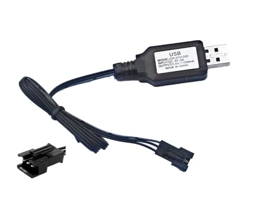 SM-3P USB Remote Control Toy Battery Charger,7.4V 1000mAh USB Charger Cable with SM-3P Plug...