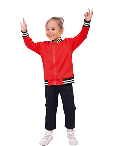 Image of LittleSpring Boys Girls Varsity Baseball Jacket Zip Up Bomber Jacket Thin 2-10Years
