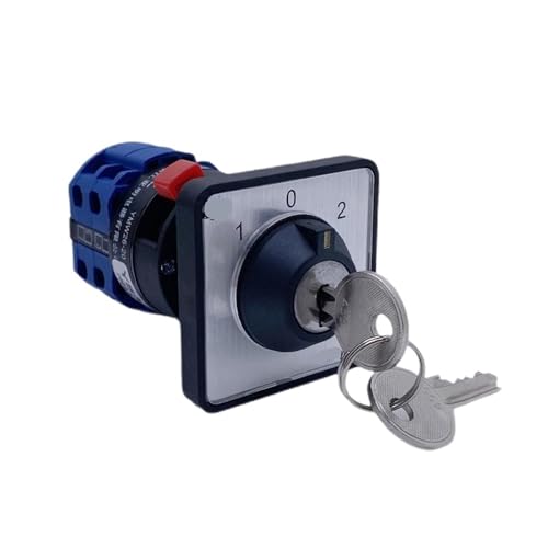 TSIOHKBS LW26 Three Position 20A Two Poles Changeover Cam Switch with Lock Key 22mm Hole Easy Installation YMW26-20YS3/2S1