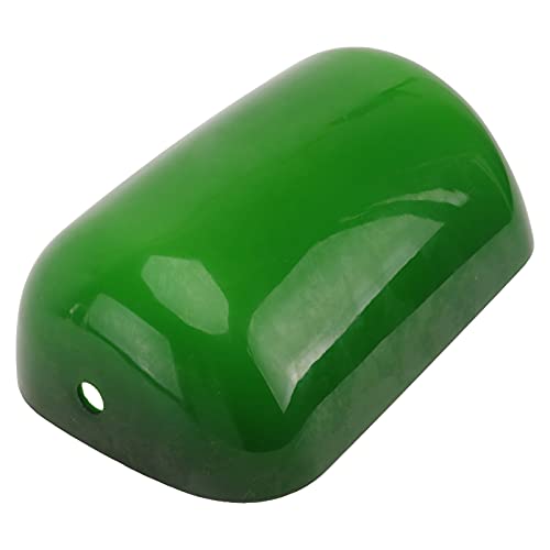 Uonlytech Retro Green Glass Lamp Shade Replacement Bankers Lamp Shade Table Lampshade for Floor Desk Desk Lights, 9.05 X 5.31 X 2.95 Inch